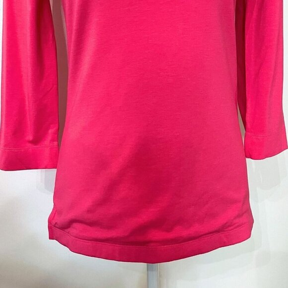 NWT OUI WARM PINK ROUND NECK STRETCHY JERSEY LONG TEE TOP STYLE 79506 - 4 - Picture 7 of 12